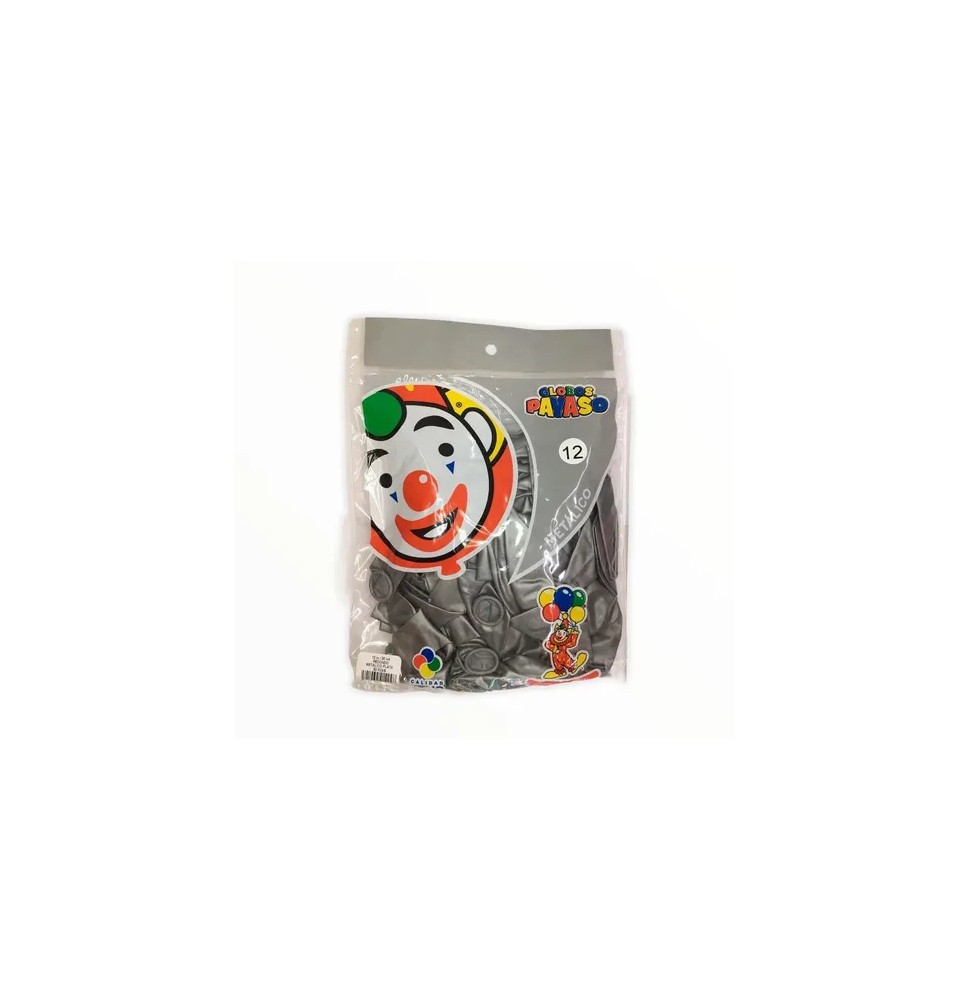 GLOBOS METALLIC 12 BOL.C50 PLATA C.80