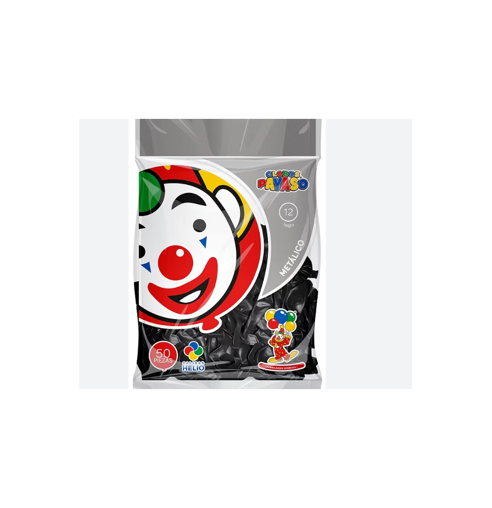 GLOBOS METALLIC 12 BOL.C50 NEGRO C.80