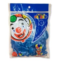 GLOBOS METALLIC 9 BOL.C50 AZUL C.100