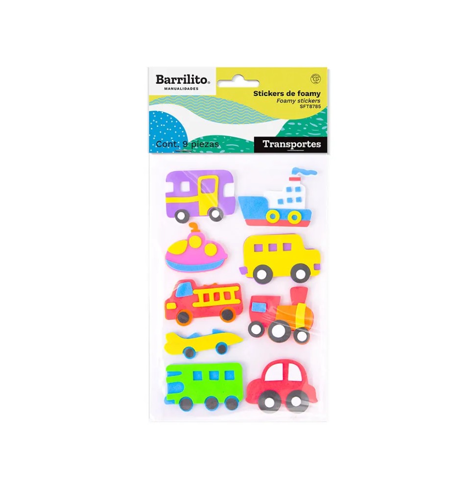 FOAMY STICKERS TRANSPORTE SFT8785 BARRILITO BL C1 C20160