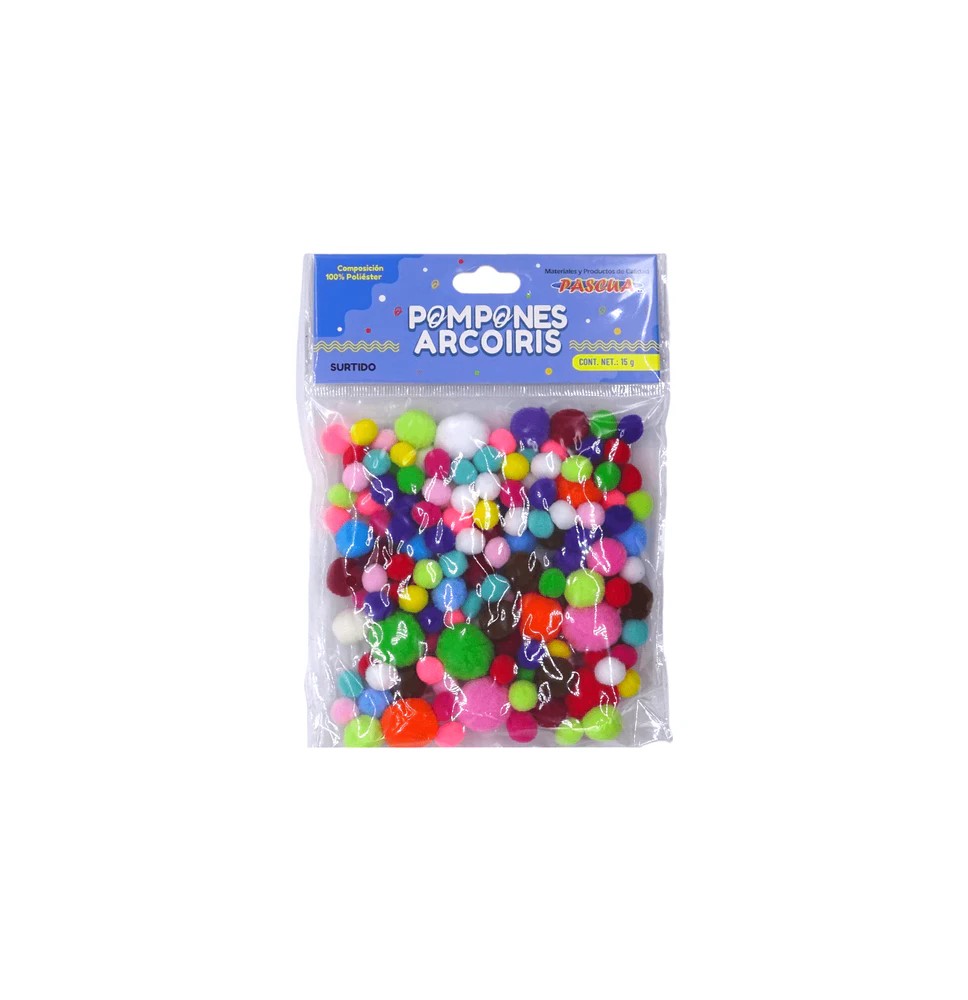 POMPON BOLITAS ARCOIRIS DUO 15G D20SUR PASCUA E.12