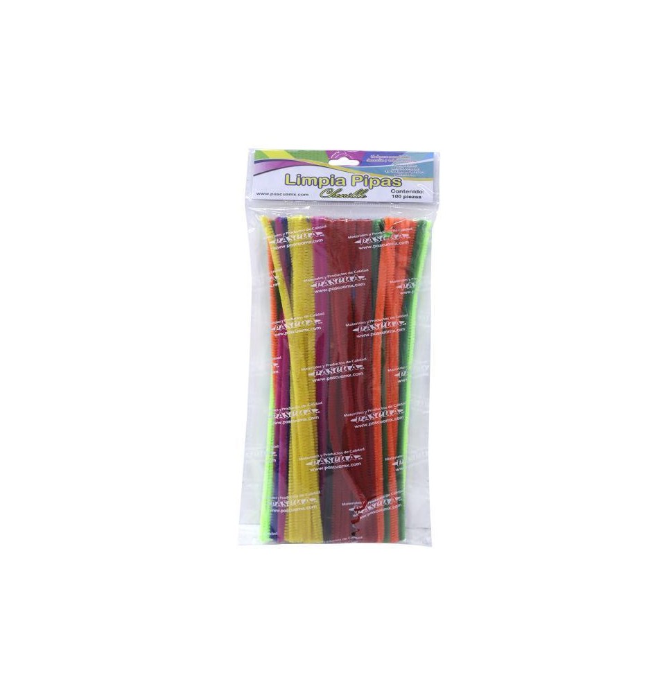 LIMPIAPIPAS BOL. C100 PZ. COL. SURT. MACARRON PASCUA C10