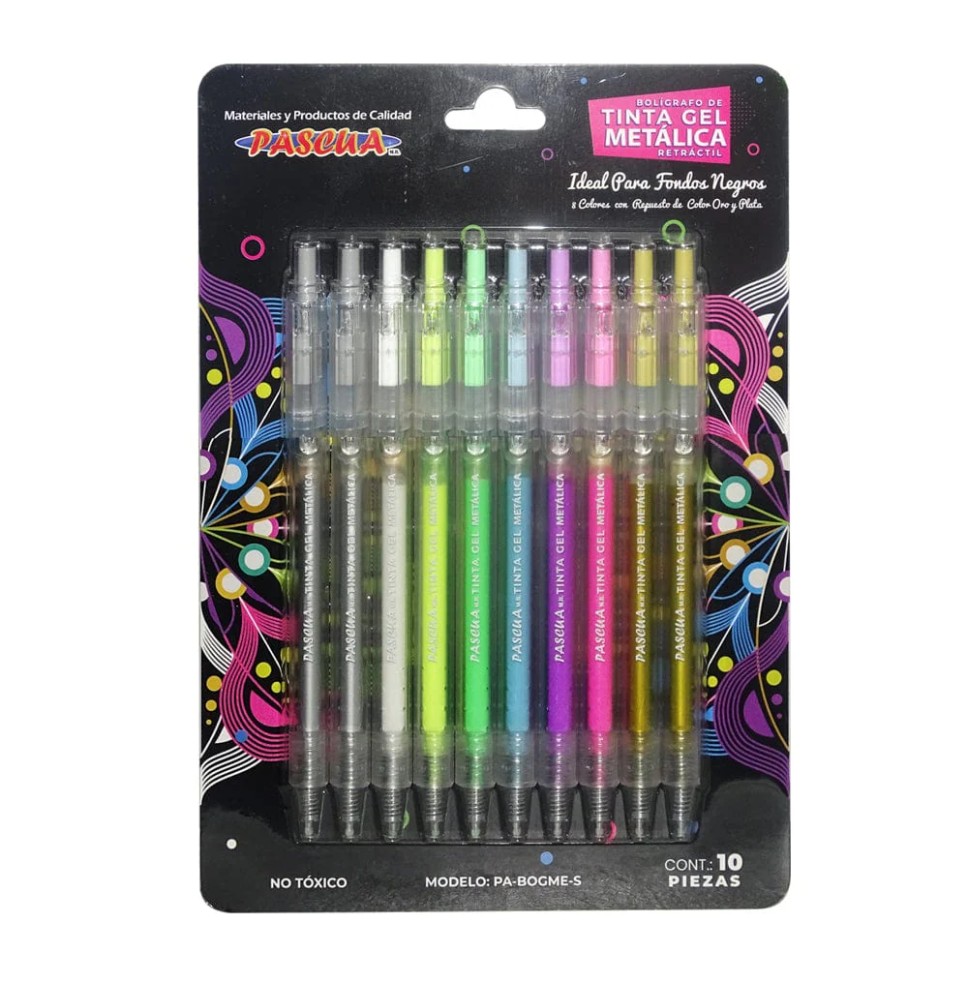 BOLIGRAFO GEL METALICA RT BLIST.C10 PASCUA VCO E12 C144