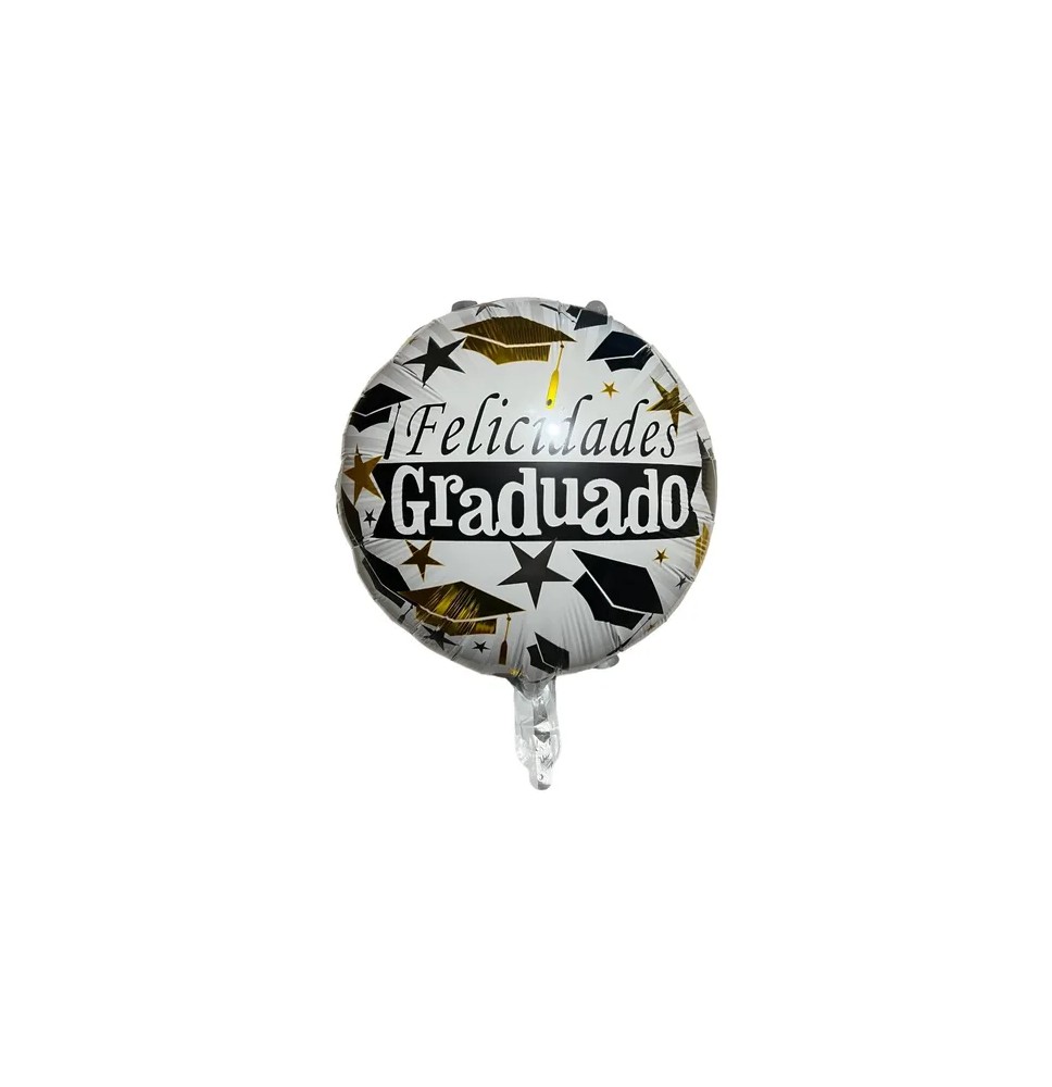 GLOBO IMPRESO GRADUACION BOLSA C10 PZAS VM E.12