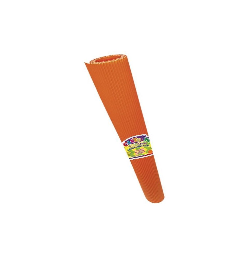 CARTON CORRUGADO CARTOLIN 50X70CM. NARANJA C.25