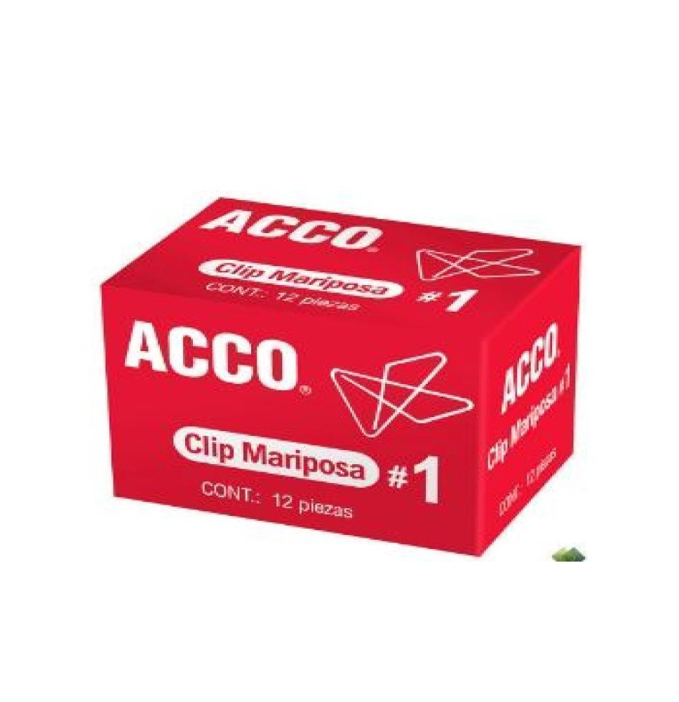 CLIPS MARIPOSA 1 ACCO CAJA C12 PZ. P1710 C.120