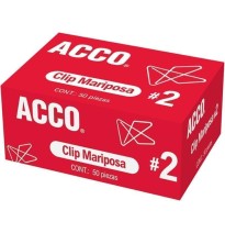 CLIPS MARIPOSA 2 ACCO CAJA C50 PZ. P1720 C.100