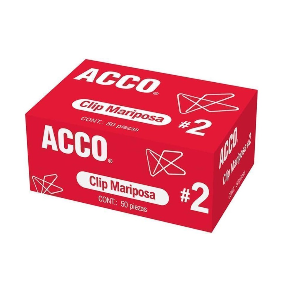 CLIPS MARIPOSA 2 ACCO CAJA C50 PZ. P1720 C.100