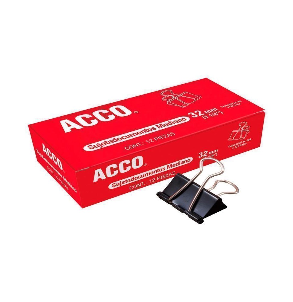 CLIPS SUJETA DOCUMENTOS ACCO MED. CAJA C12 P2463 C48