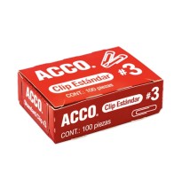 CLIPS ESTANDAR 3 ACCO CAJA C100 PZ. P1670 E.10 C.100