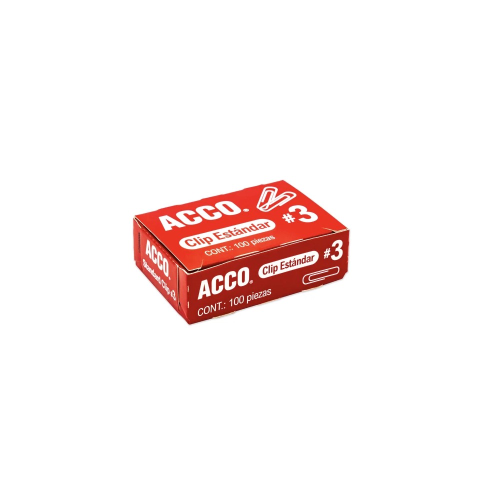 CLIPS ESTANDAR 3 ACCO CAJA C100 PZ. P1670 E.10 C.100