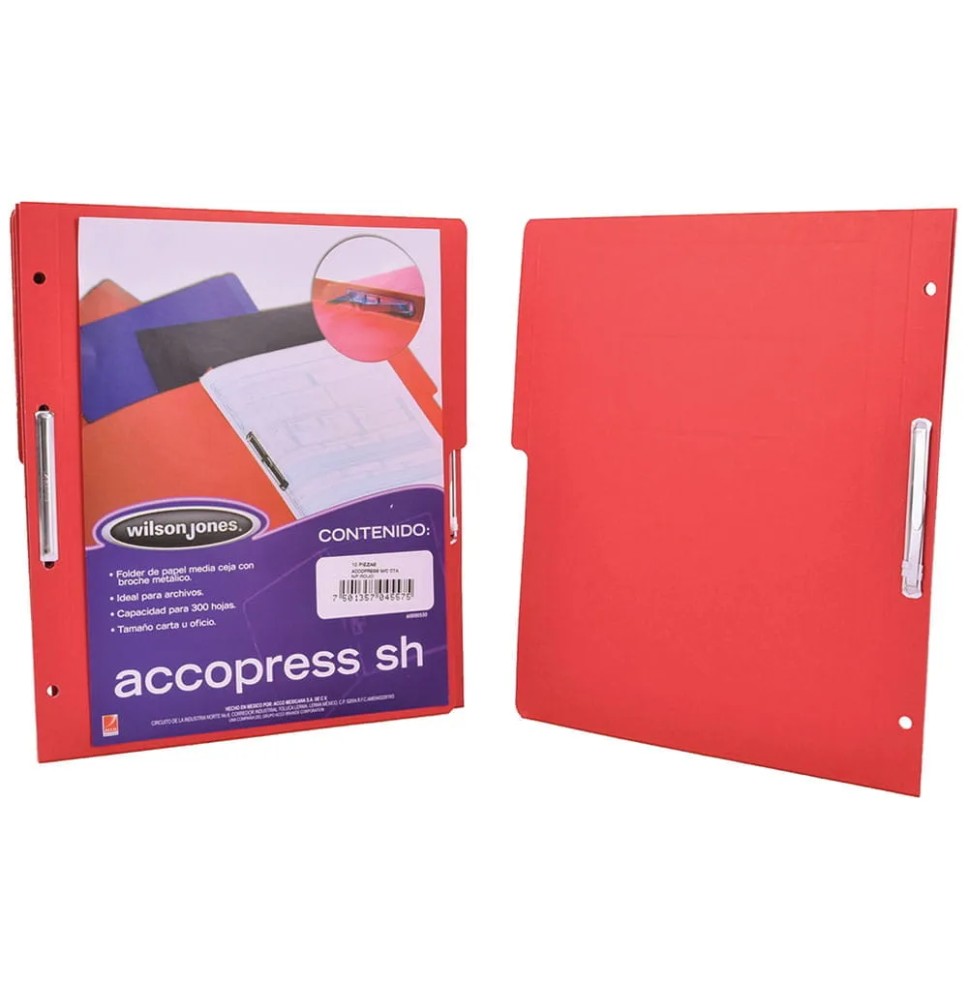 FOLDER CBROCHE CTA. ROJO ACCOPRESS P-4557 E.10 C.90