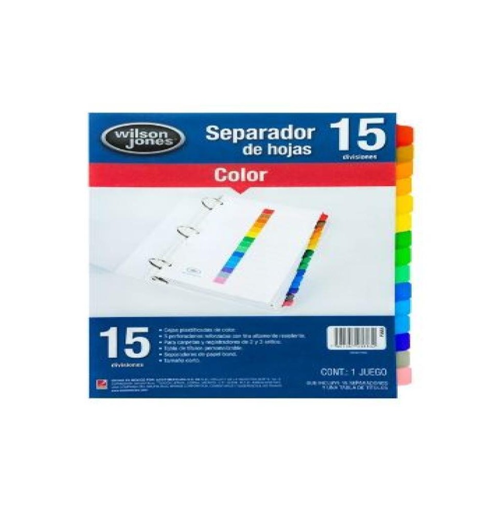 SEPARADOR SNUM. CTA. 15 DIV. WILSON JONES 3683 C.24