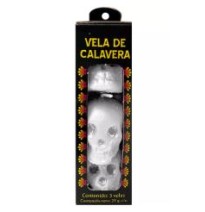 VELA MINI CALAVERA BLANCA PAQ C3 C30