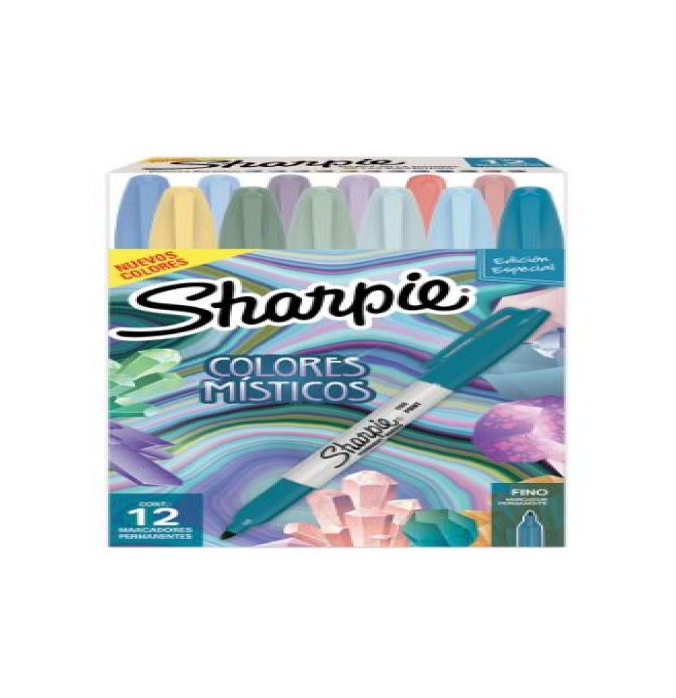 MARCADOR PERM. DELG. PLAST. SHARPIE P.F. MISTICOS C12 VCOL