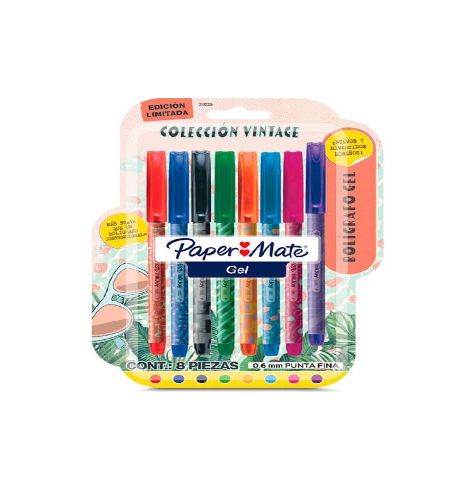 BOLIGRAFO GEL PAPER MATE VINTAGE C8 COL.SURT C12