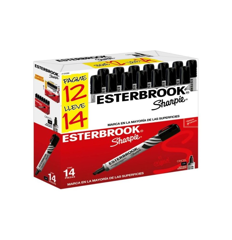 MARCADOR PERM. GRUESO MET. ESTERBROOK NGO. PAQ. C122 C12
