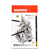 LAPIZ GRAFITO PDIB.SET C12 PZAS VMEDIDAS KORES E.12 C.80