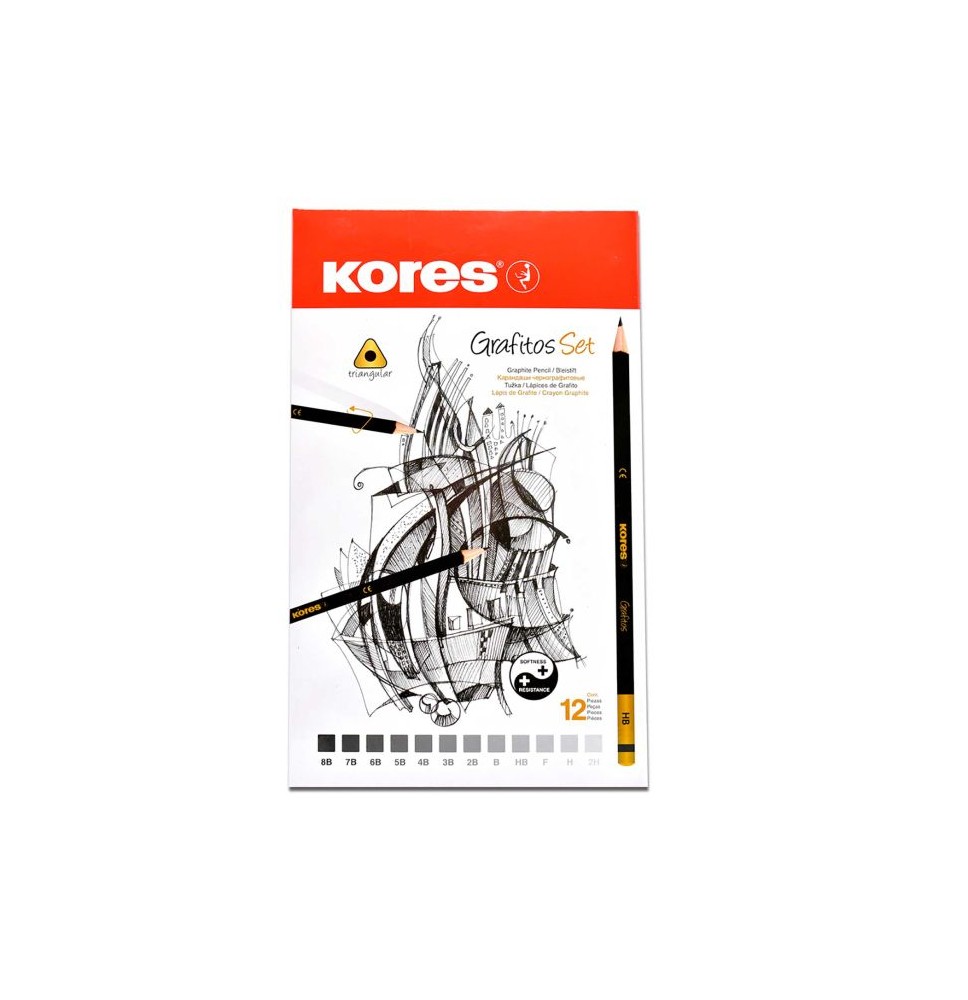LAPIZ GRAFITO PDIB.SET C12 PZAS VMEDIDAS KORES E.12 C.80