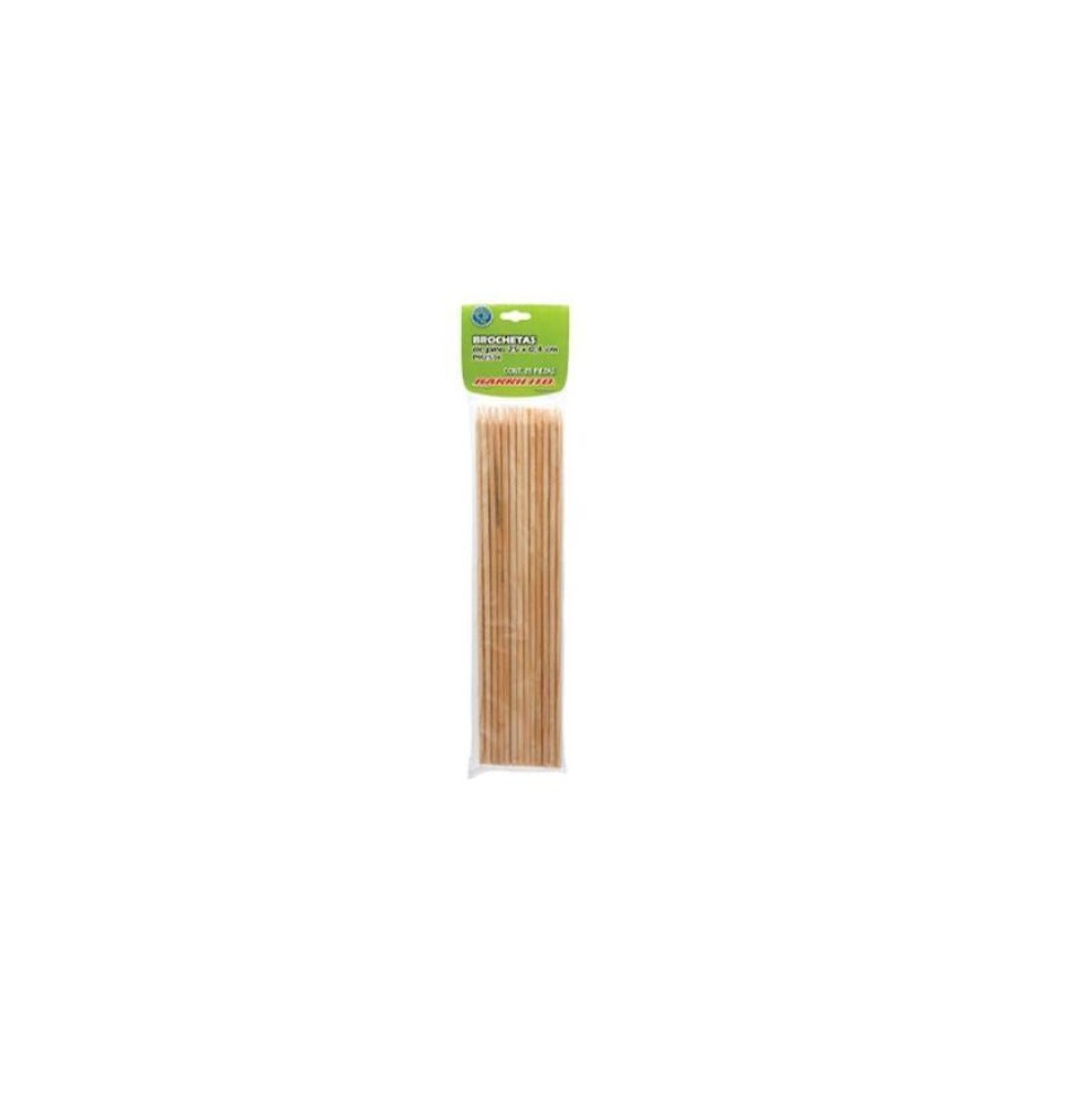 BROCHETA MAD. NAT. 45X250MM. BARR PM2504 BOL.C25 2472