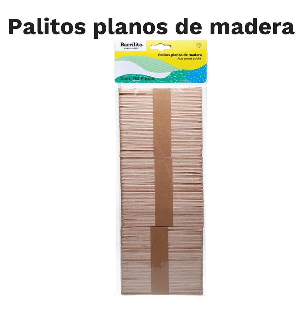 PALITOS PLANOS MAD. NAT. 10X144MM. W001 BOL.C150 E24C72