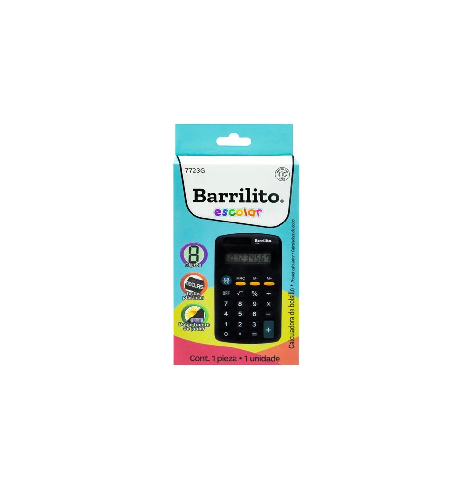 CALCULADORA BOLSILLO BARRILITO 77237785772J 8D E50C400