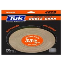 CINTA ADH. DOBLE CAPA PARA MONTAJE 19X5M 4029 TUK C.12