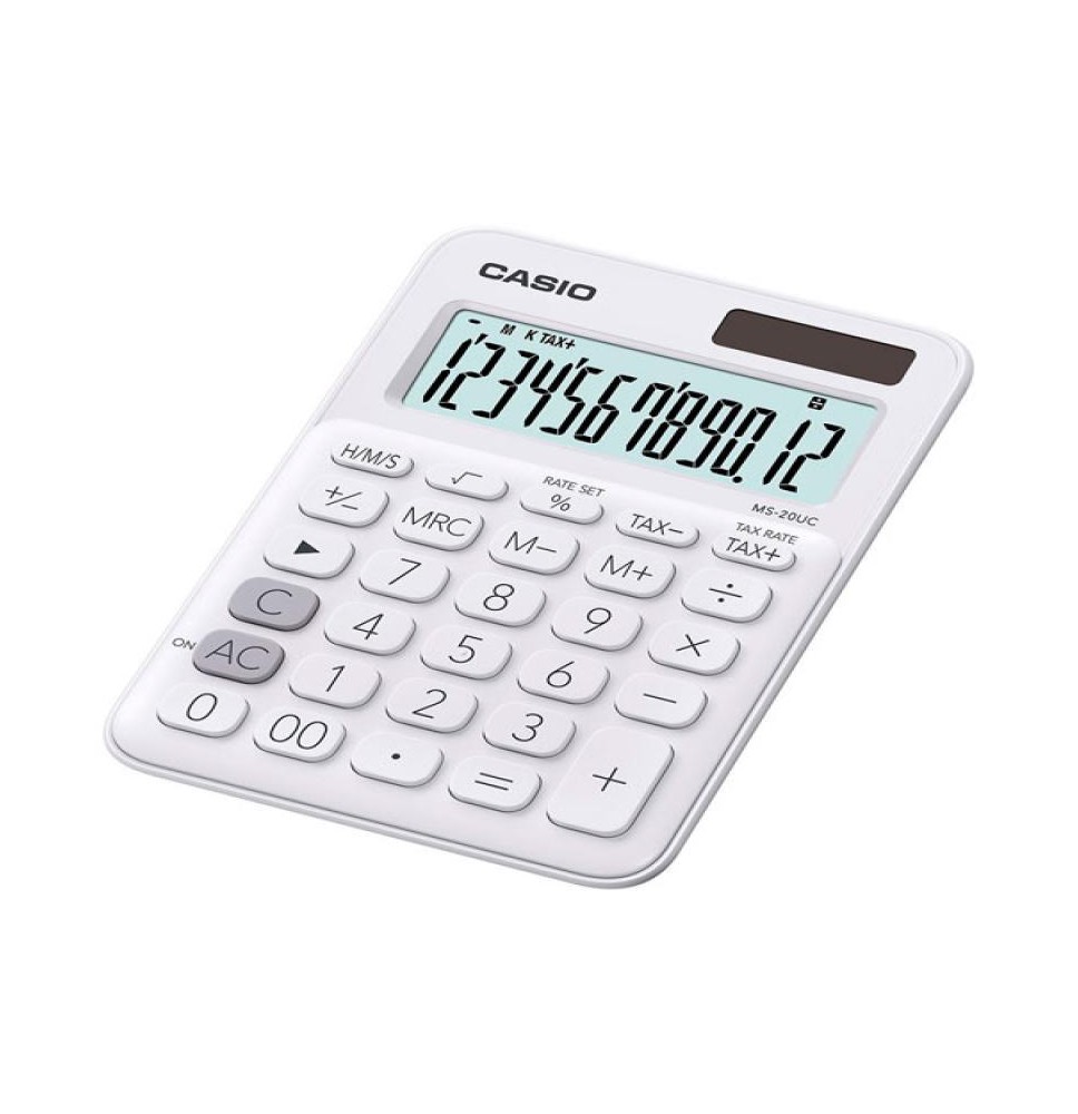 CALCULADORA ESCRIT. CASIO MS-20 BLANCA 12DIG. E.10 C.40