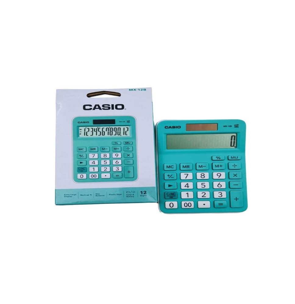 CALCULADORA ESCRIT. CASIO MX-12B VDE BRILLRSA 12DIG. E.10
