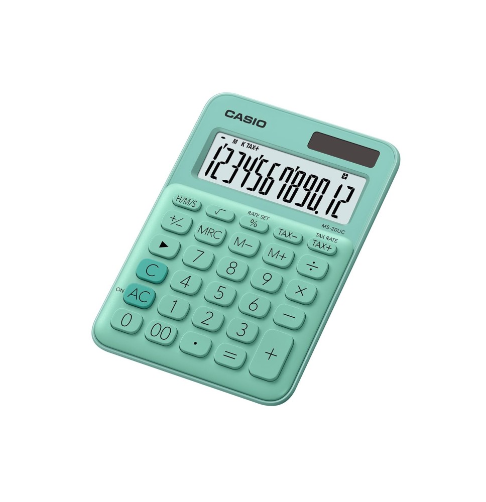 CALCULADORA ESCRIT. CASIO MS-20UC-GN 12DIG E.10 C.40