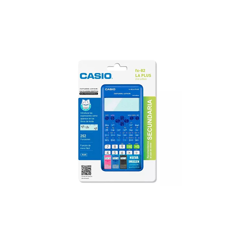CALCULADORA CIENT. CASIO FX-82BU 252 FUNC. AZUL E10 C.40