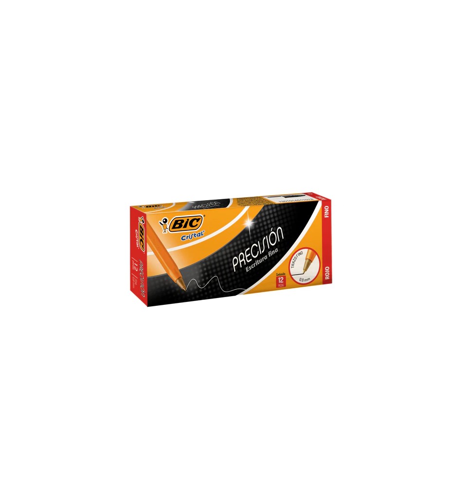 BOLIGRAFO CRISTAL PRECIS.F-290 0.8MM ROJO C12 BOL. C36