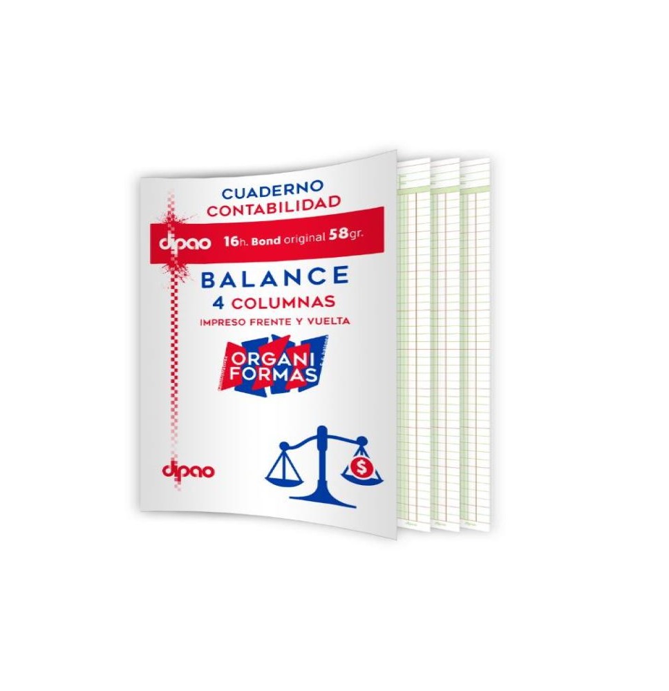 CUADERNO CONTABILIDAD BALANCE CCB-16 16H. 58GRM DIPAO C50