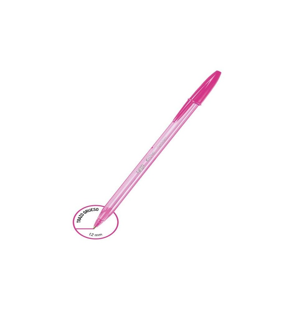 BOLIGRAFO CRISTAL FASHION BIC 1.2MM ROSA E.12 C.216