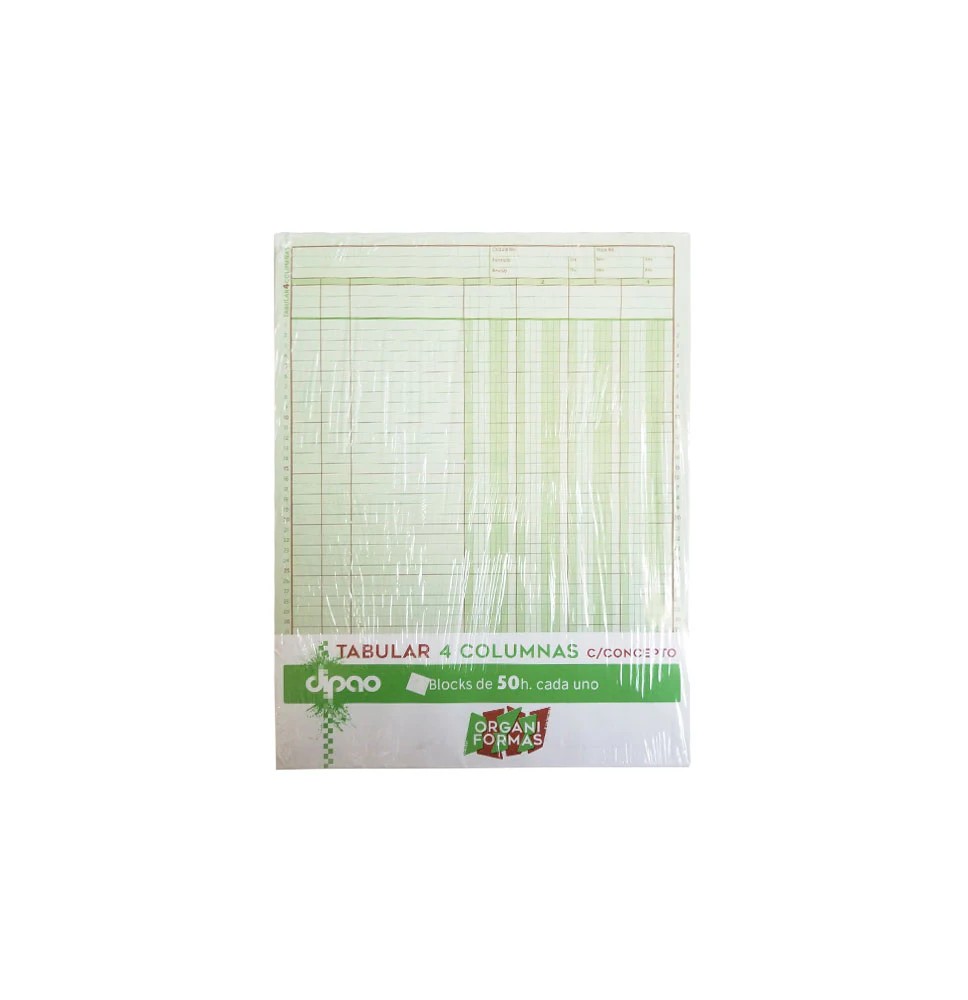 TABULAR CCONCEPTO 4 COLUMNAS TC4-50 DIPAO 50H PAQ. C3 C.17