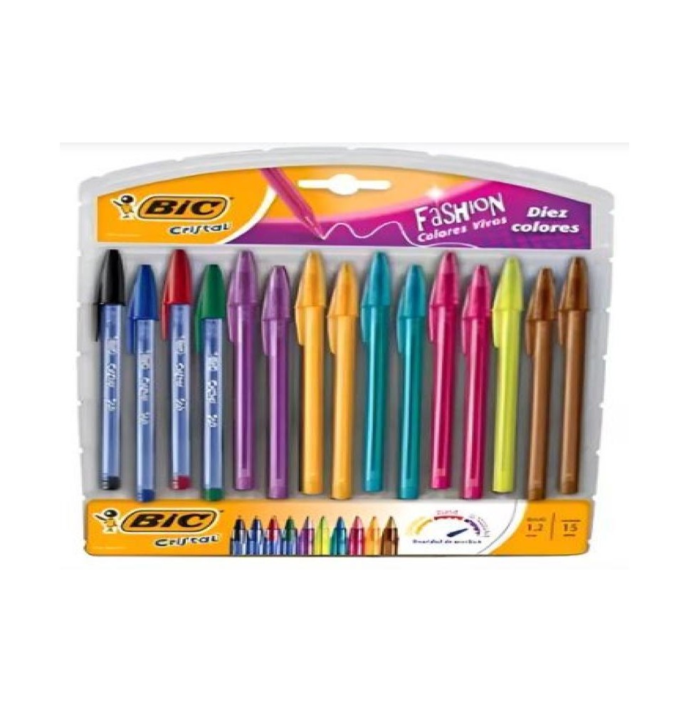 BOLIGRAFO CRISTAL FASHION BIC 1.2MM EXHIB. C15PZ SURT.C15