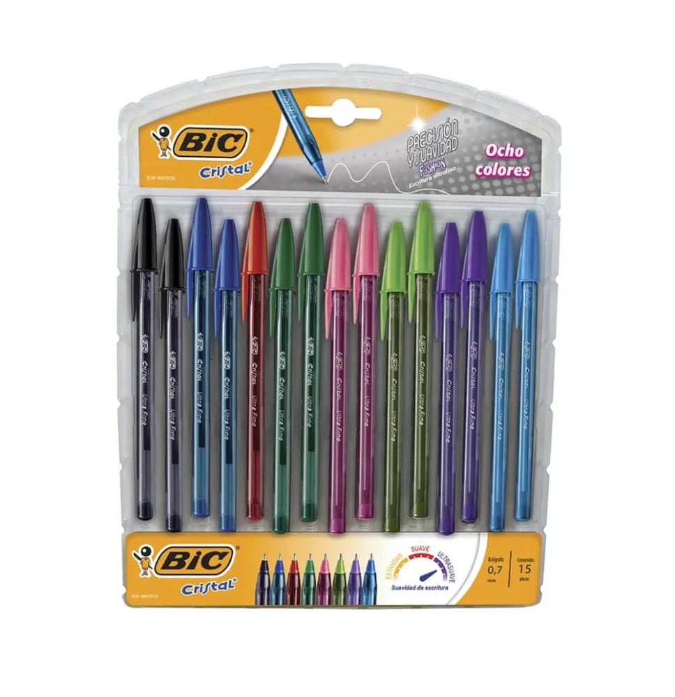 BOLIGRAFO CRISTAL PREC. S BIC 0.7MM EXHIB. C15 PZ SURT.15