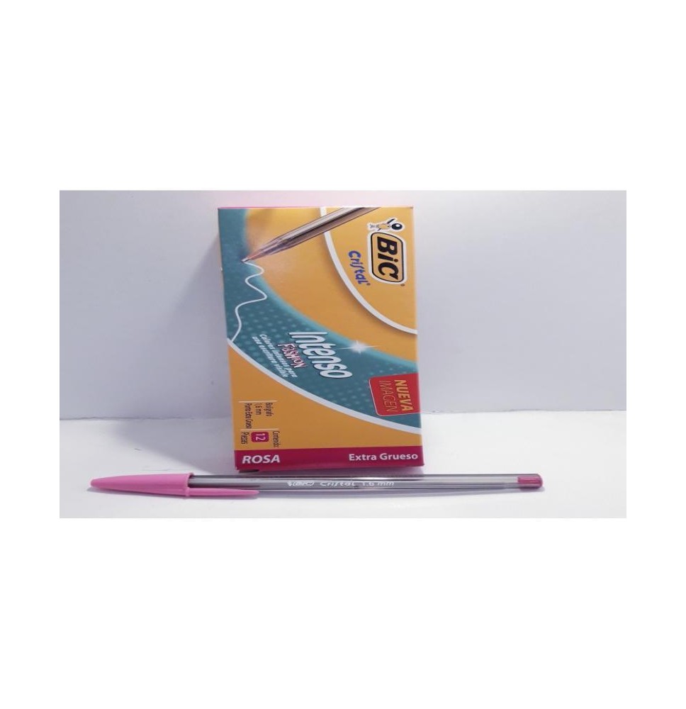 BOLIGRAFO CRISTAL INTENSO BIC 1.6MM ROSA E.12 C.216