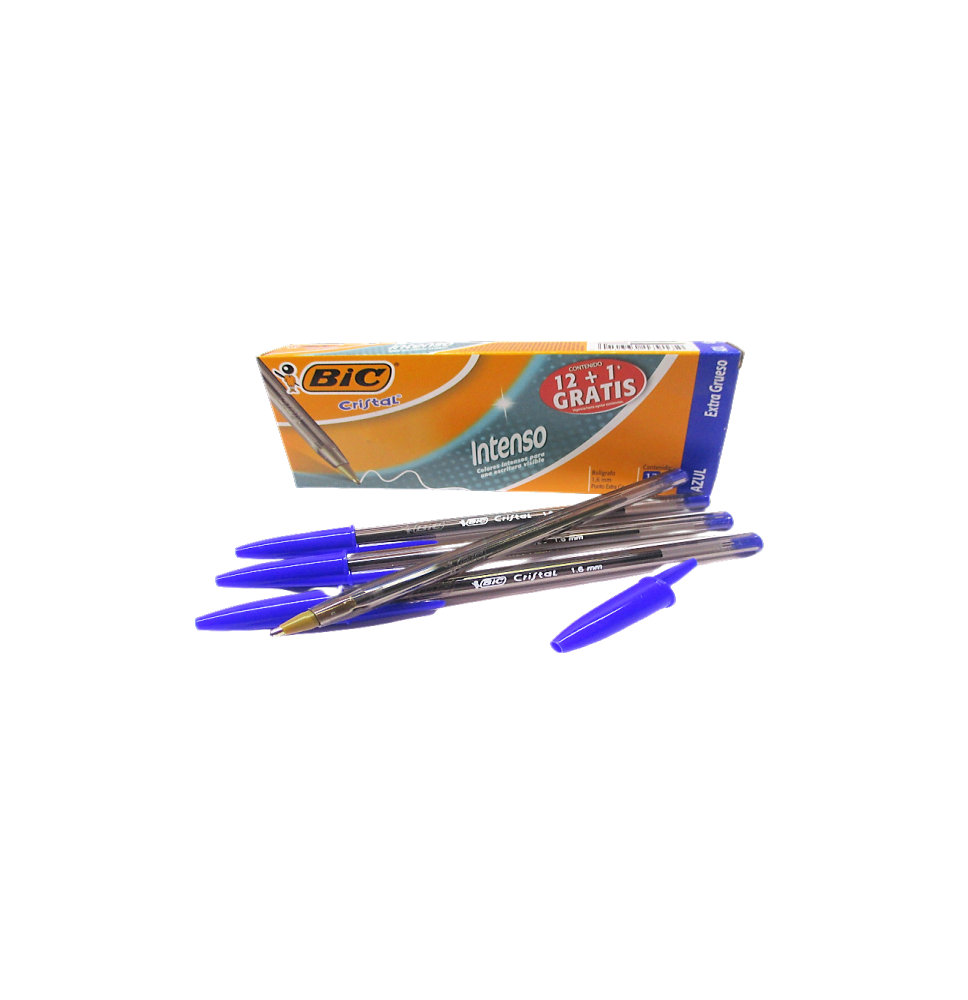 BOLIGRAFO CRISTAL INTENSO BIC 1.6MM AZUL CJ.C12 BOL.18