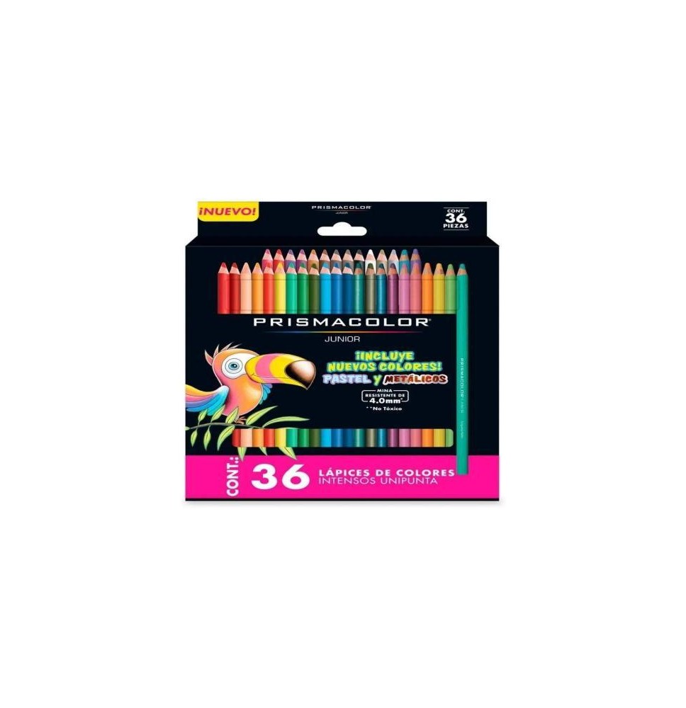 COLORES EST.C36L PRISMACOLOR JUNIOR METALICOS Y PASTEL C.12
