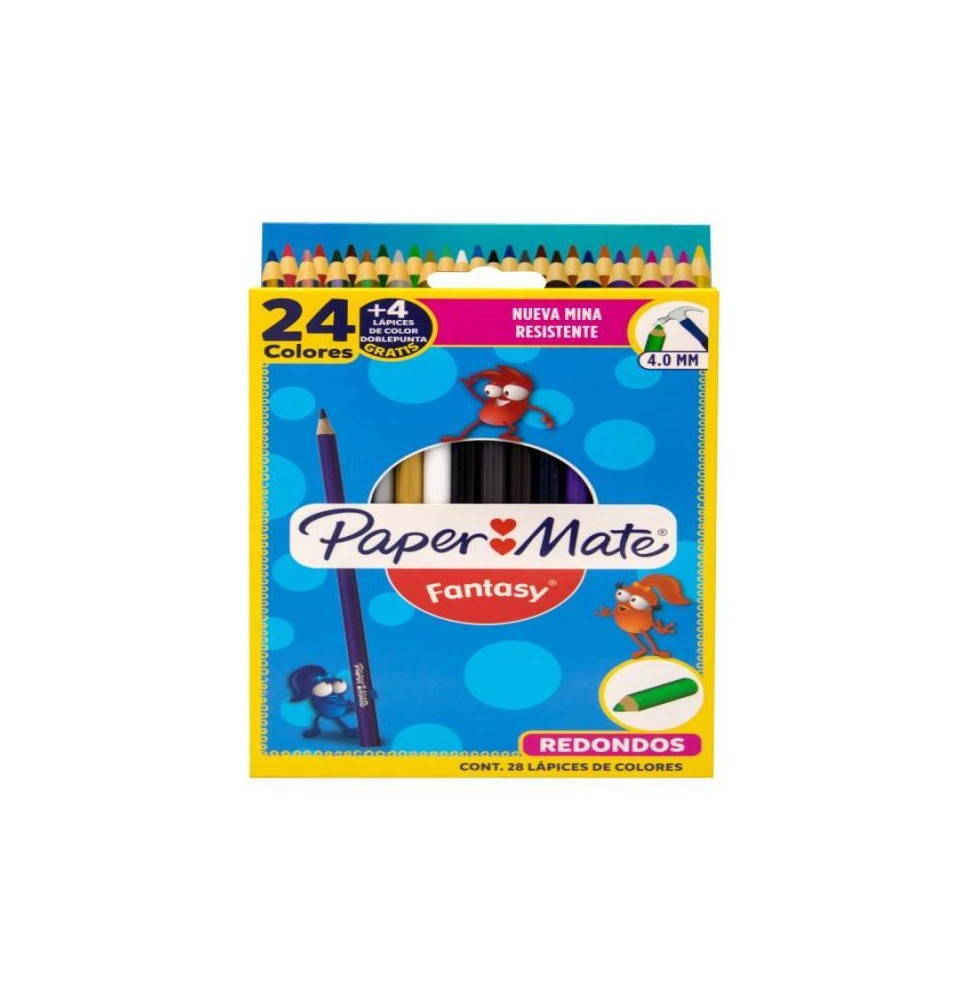 COLORES EST. C24L RECREOPAPER MATE 0.3MM REDONDO C36