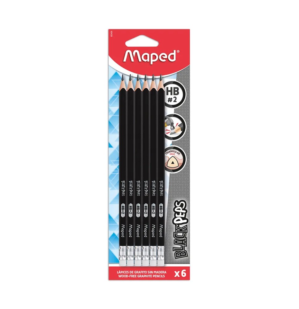 LAPIZ GRAFITO 2 BLACK PEPS MAPED TRIANG. BL.C6 24240