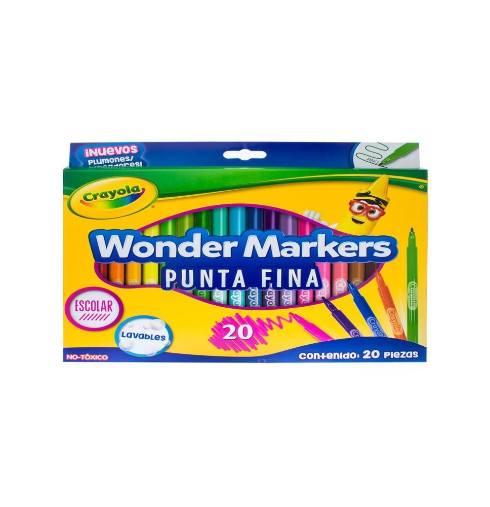 MARCADOR AGUA P.FINO WONDER MARKERS EST.C20 LAV.CRAYOLA C24