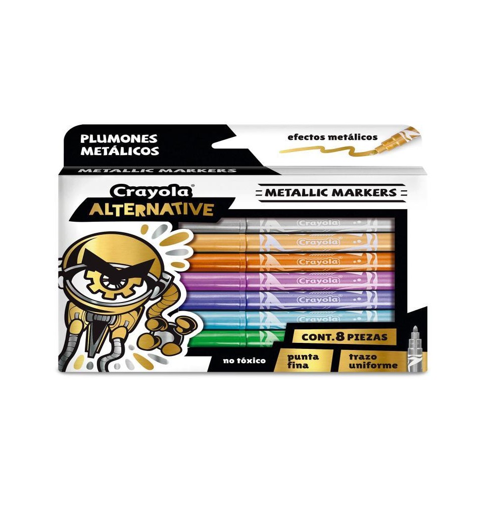 MARCADOR SEMI PERM. ALTERNATIVE METALICO P.F CRAYOLA C8