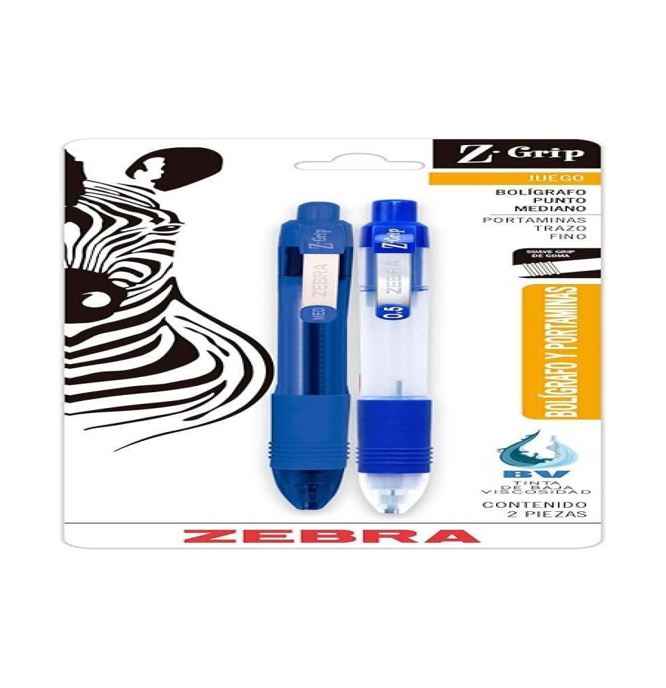 JGO. BOLIG Y LAPIC Z-GRIP ZEBRA T. AZUL 1.0MM0.5M E.12C.144