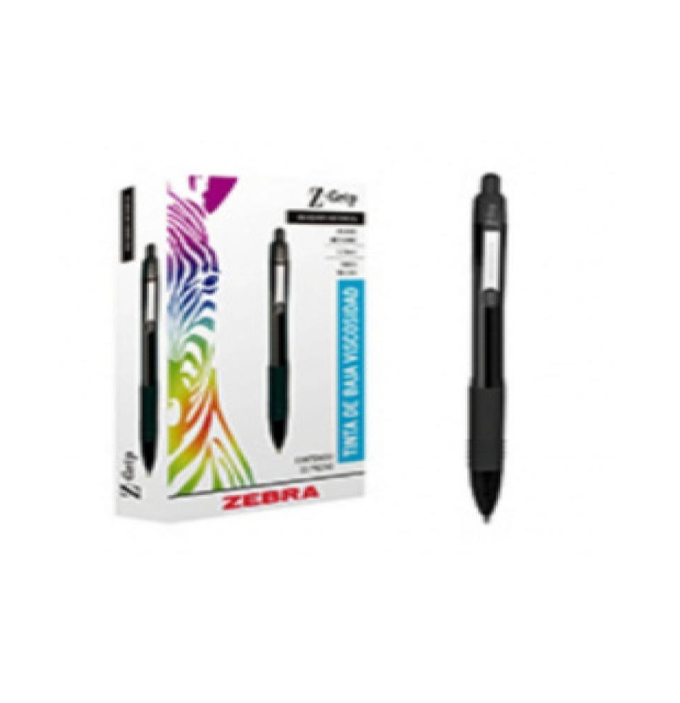 BOLIGRAFO Z-GRIP 7520-00 ZEBRA 1.0MM TINTA NEGRA E.12 C.144