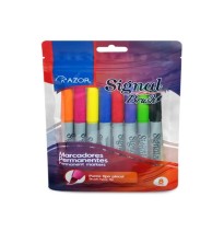 MARCADOR PERM.DELG.PLAST.SIGNAL AZOR P.PINCEL C8 SURT E12