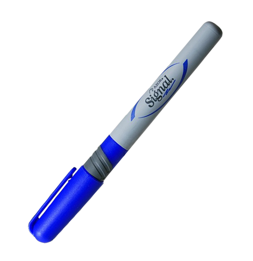 MARCADOR PERM. DELG. PLAST. SIGNAL AZOR P.F. AZUL E12144