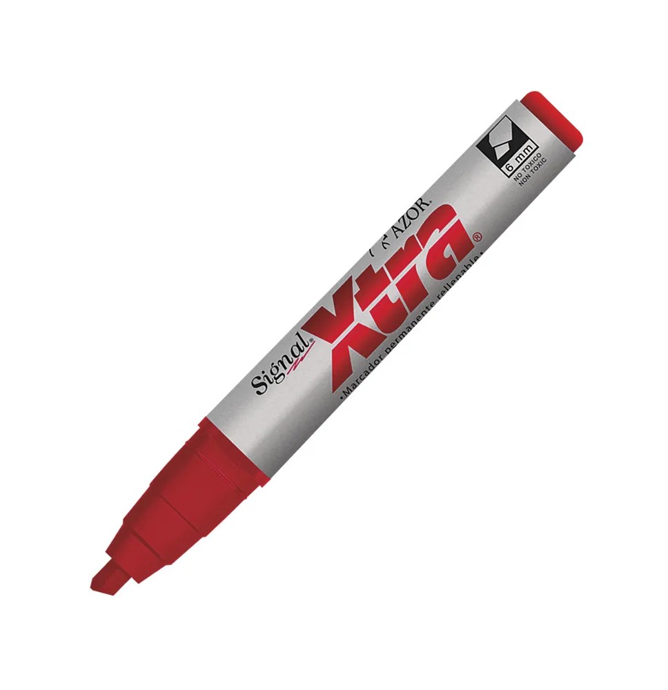 MARCADOR PERM. GRUESO PLAST. SIGNAL XTRA AZOR ROJO E12144