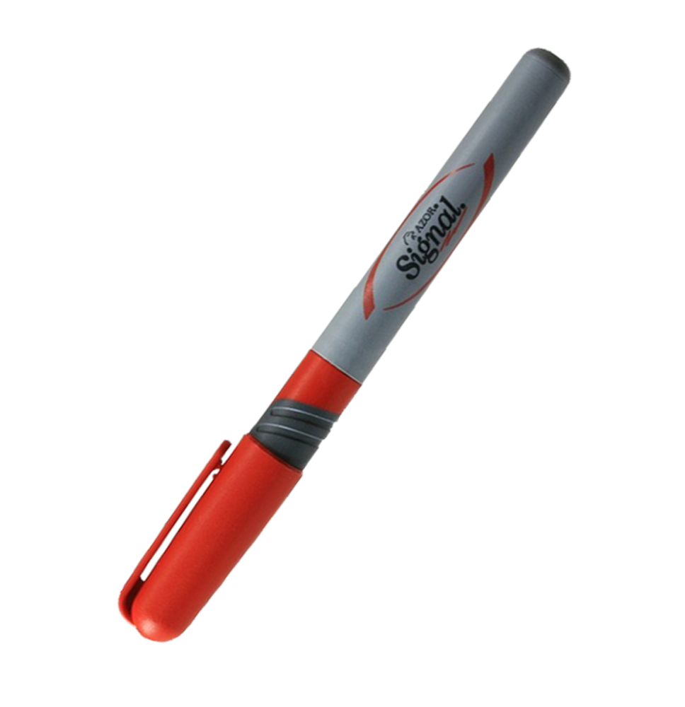 MARCADOR PERM. DELG. PLAST. SIGNAL AZOR P.F. ROJO E12144
